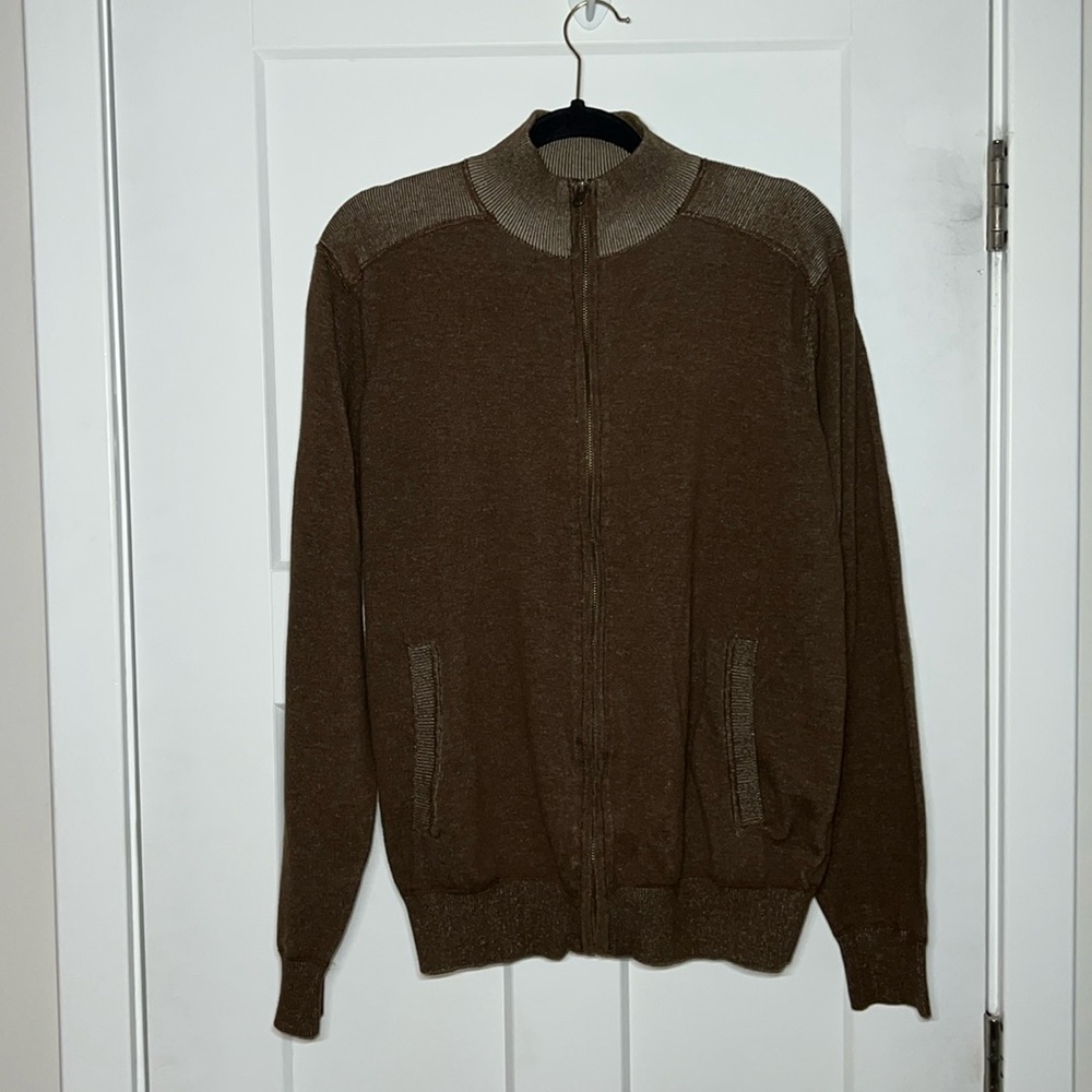 Blue Pronto Uomo Zipper Sweater. Men's Size L